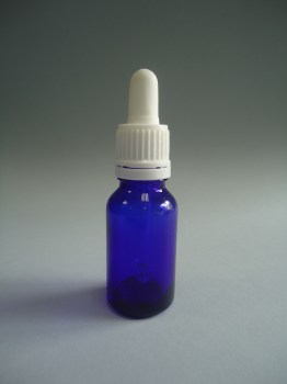 Frasco cuentagotas precinto  15 ml. azul cobalto